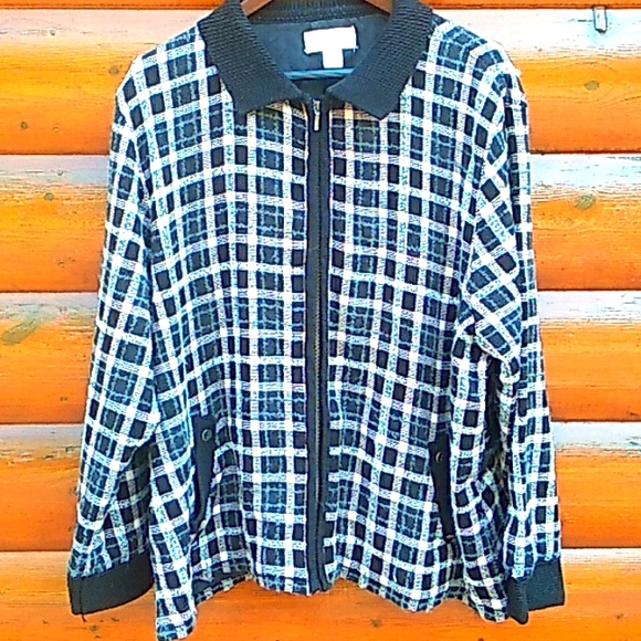 🧥 Career Jacket Laura Ashley WOMAN 3X Black Textured Blazer or Jacket EPLC - Picture 12 of 16